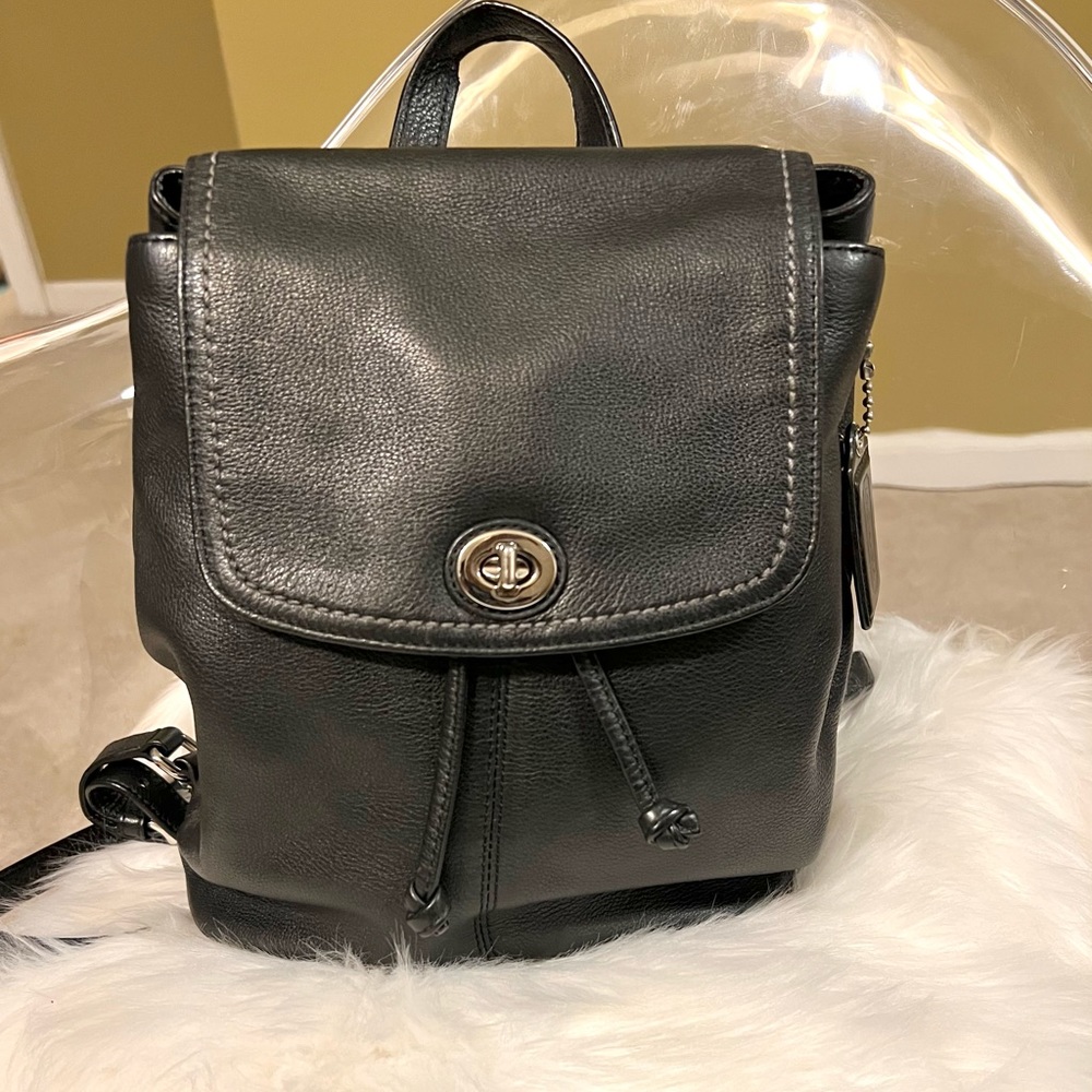 Coach Park Top Handle Black Backpack